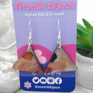 Handmade color mix  polymer clay earrings. Boucles d'oreilles fait à la main.